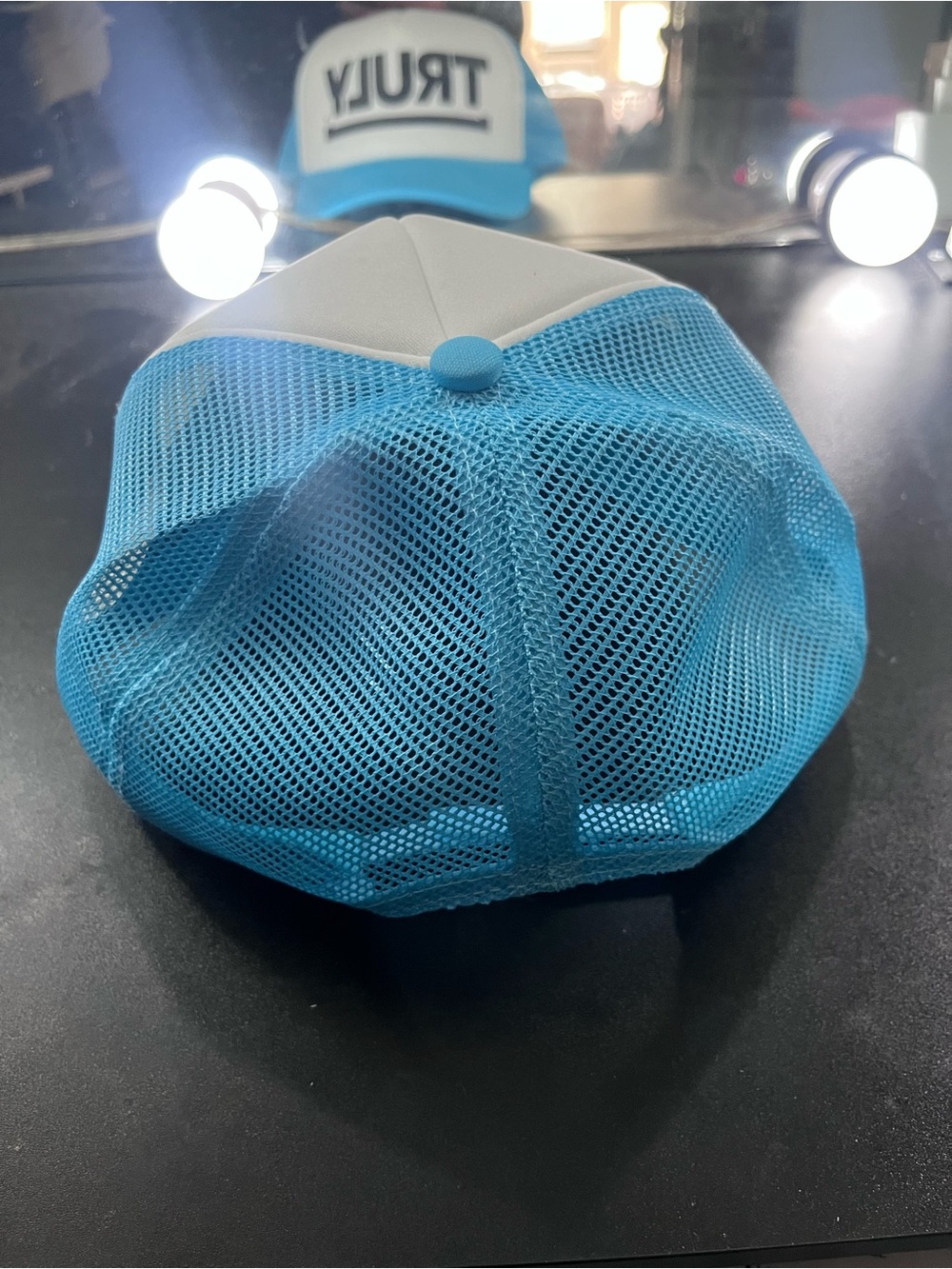 TRULY White Front Blue Mesh Trucker Hat - Picture 4 of 4